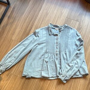 Chic Denim Blue Women's Blouse